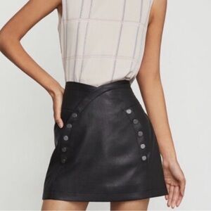 BCBGMaxAzria Black Mini Skirt with Button Accents